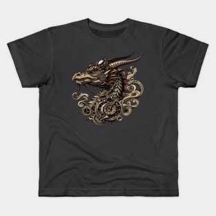 Fierce Steampunk Fantasy Dragon Kids T-Shirt